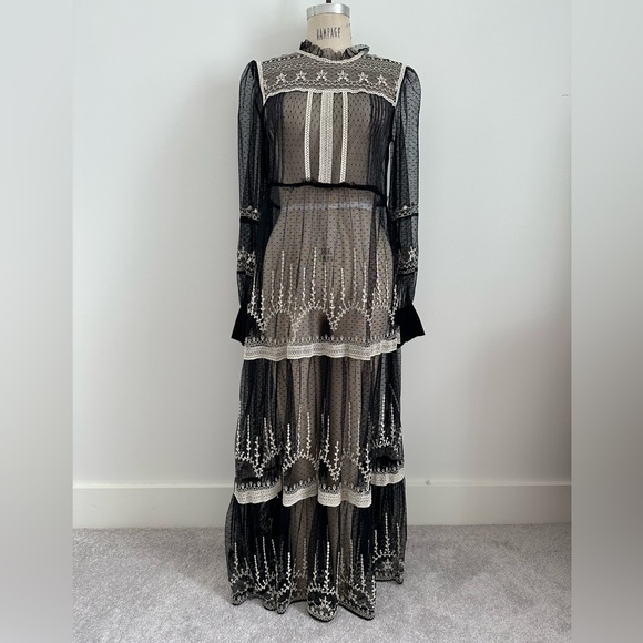 Zara Dresses Zara Black Sheer Embroidered Dress Poshmark